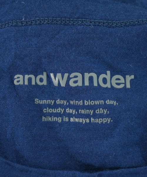 and wander（アンド　ワンダー）Tシャツ・カットソー 青 サイズ:L メンズ/2200638523065