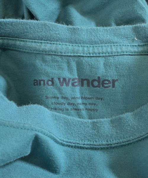 and wander（アンド　ワンダー）Tシャツ・カットソー 青 サイズ:4(XL位) レディース/2200672668678