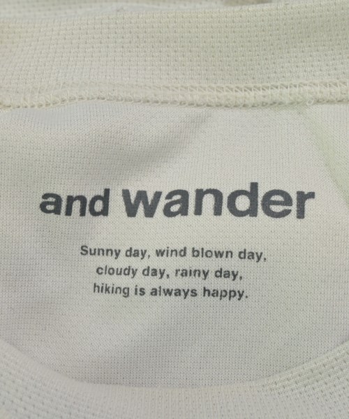 and wander（アンド　ワンダー）Tシャツ・カットソー 白 サイズ:M メンズ/2200680539014