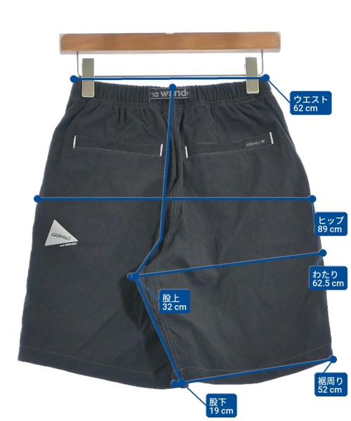 and wander（アンド　ワンダー）ショートパンツ 黒 サイズ:S レディース/2200647008089