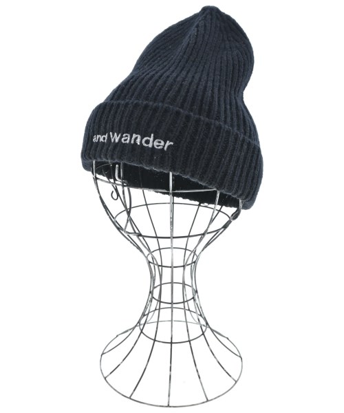 and wander(アンド　ワンダー)ニットキャップ・ビーニー 黒 サイズ:F/2200658496097