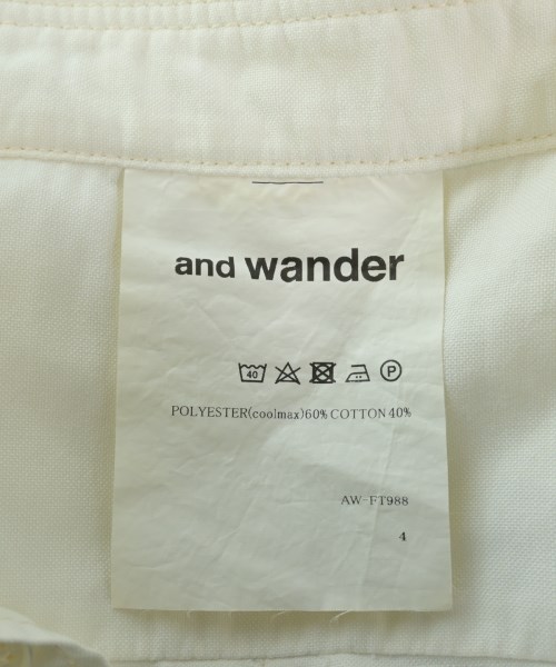 and wander（アンド　ワンダー）カジュアルシャツ 白 サイズ:4(XL位) メンズ/2200659950123