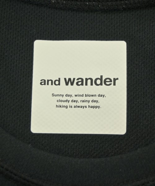 and wander（アンド　ワンダー）Tシャツ・カットソー 黒 サイズ:0(XS位) レディース/2200638178050