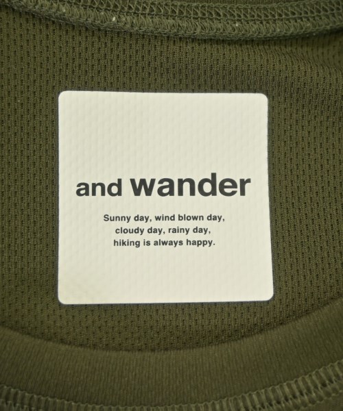 and wander（アンド　ワンダー）Tシャツ・カットソー 緑 サイズ:00(XXS位) レディース/2200638178104