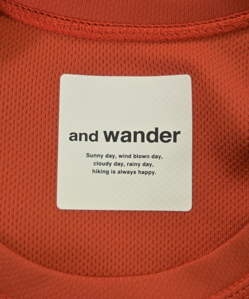 and wander（アンド　ワンダー）Tシャツ・カットソー オレンジ サイズ:0(XS位) レディース/2200638178111