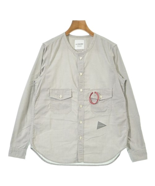 and wander(アンド　ワンダー)カジュアルシャツ グレー サイズ:0(XS位)/2200638178319