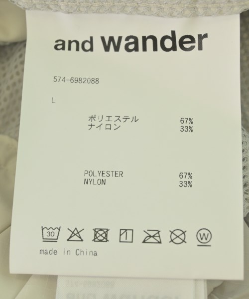 and wander（アンド　ワンダー）カーゴパンツ 白 サイズ:L メンズ/2200710441393