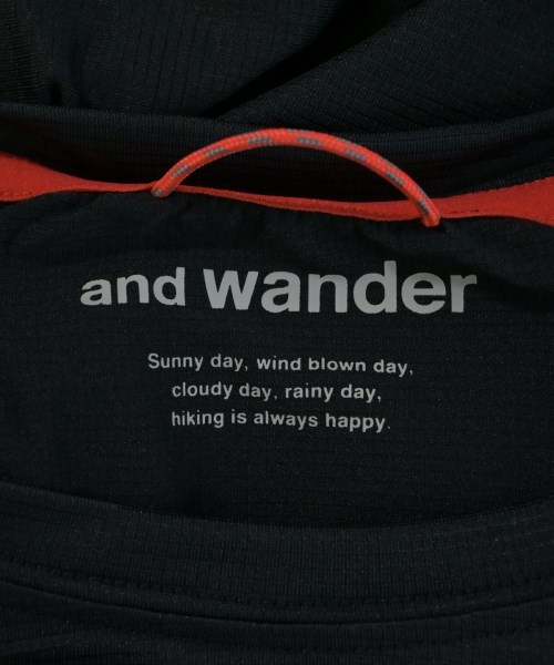 and wander（アンド　ワンダー）Tシャツ・カットソー 黒 サイズ:XL メンズ/2200710441485