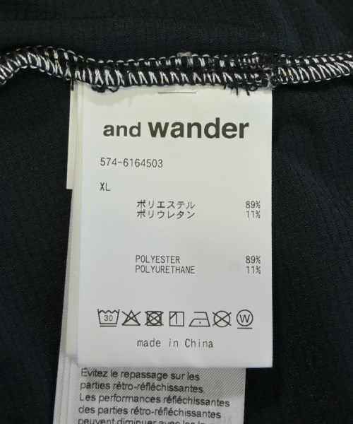 and wander（アンド　ワンダー）Tシャツ・カットソー 黒 サイズ:XL メンズ/2200710441485