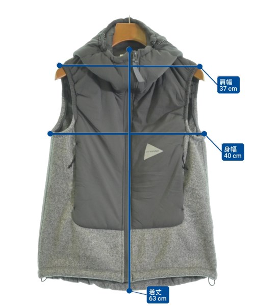 and wander（アンド　ワンダー）ダウンジャケット/ダウンベスト グレー サイズ:0(XS位) レディース/2200666796066