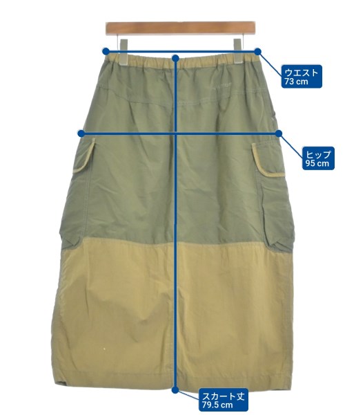 and wander（アンド　ワンダー）ロング・マキシ丈スカート カーキ サイズ:M レディース/2200666796134