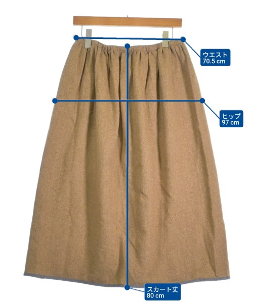 and wander（アンド　ワンダー）ロング・マキシ丈スカート 茶 サイズ:WS レディース/2200666796158