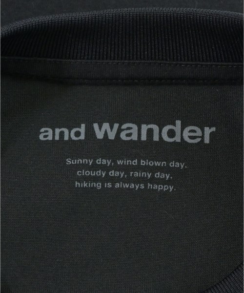 and wander（アンド　ワンダー）Tシャツ・カットソー 黒 サイズ:S レディース/2200666796325