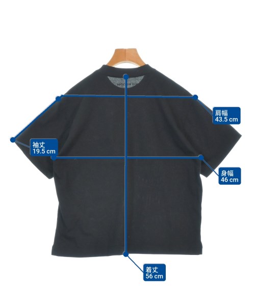 and wander（アンド　ワンダー）Tシャツ・カットソー 黒 サイズ:S レディース/2200666796325
