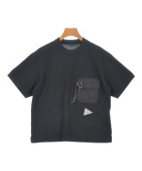 and wander（アンド　ワンダー）Tシャツ・カットソー 黒 サイズ:S レディース/2200666796325
