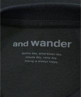 and wander（アンド　ワンダー）Tシャツ・カットソー 黒 サイズ:S レディース/2200666796325