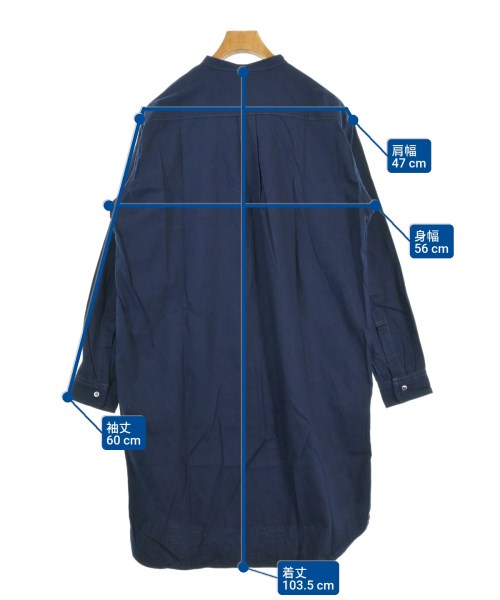 and wander（アンド　ワンダー）カジュアルシャツ 紺 サイズ:3(XL位) メンズ/2200667803145