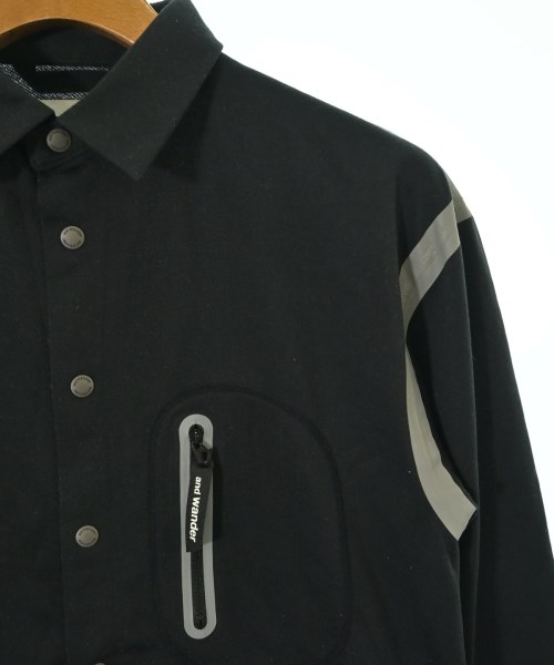 and wander（アンド　ワンダー）カジュアルシャツ 黒 サイズ:2(S位) メンズ/2200667387621