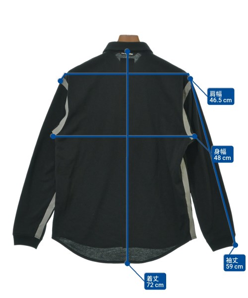 and wander（アンド　ワンダー）カジュアルシャツ 黒 サイズ:2(S位) メンズ/2200667387621