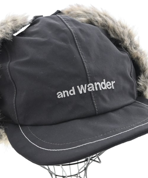 and wander（アンド　ワンダー）キャップ 黒 サイズ:F メンズ/2200720495065