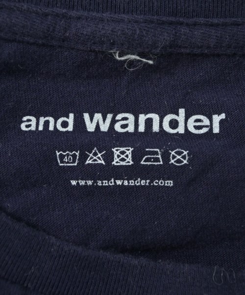and wander（アンド　ワンダー）Tシャツ・カットソー 紺 サイズ:2(M位) レディース/2200727190062