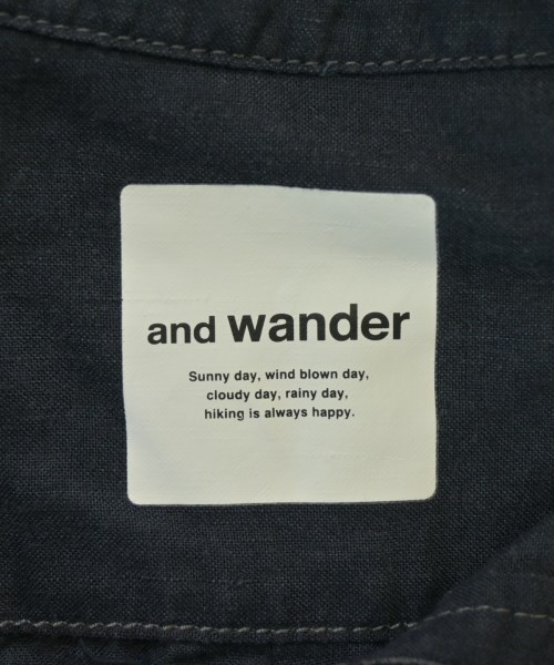 and wander（アンド　ワンダー）カジュアルシャツ 紺 サイズ:4(XL位) メンズ/2200678441077