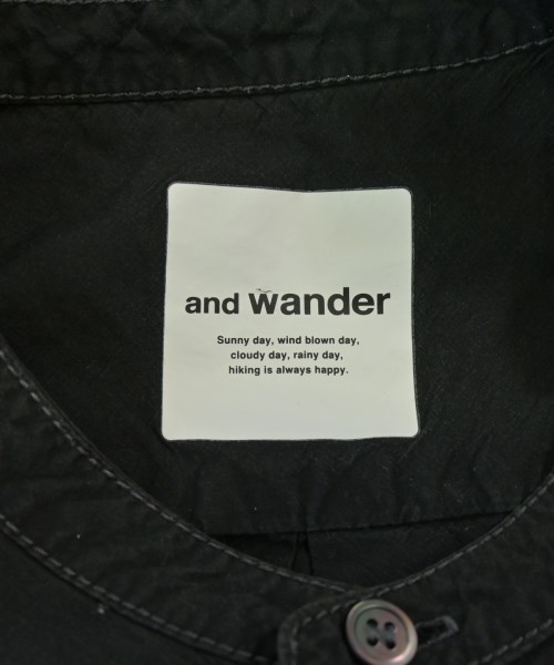 and wander（アンド　ワンダー）カジュアルシャツ 黒 サイズ:3(L位) メンズ/2200689038037
