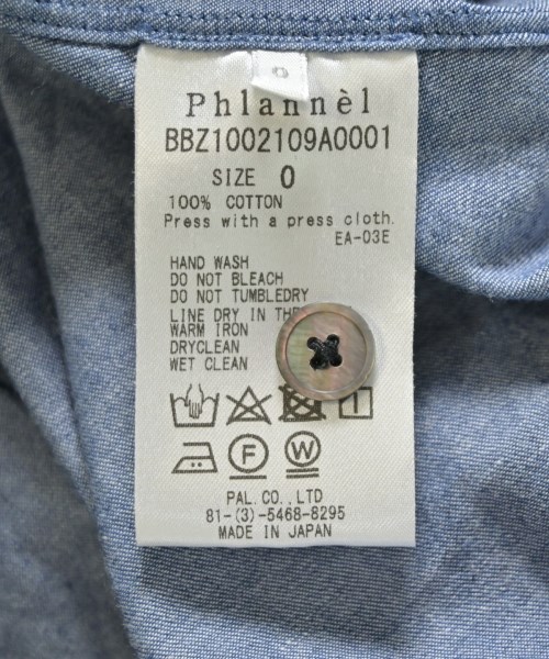 Phlannel（フランネル）シャツワンピース 青 サイズ:0(XS位) レディース/2200705210089