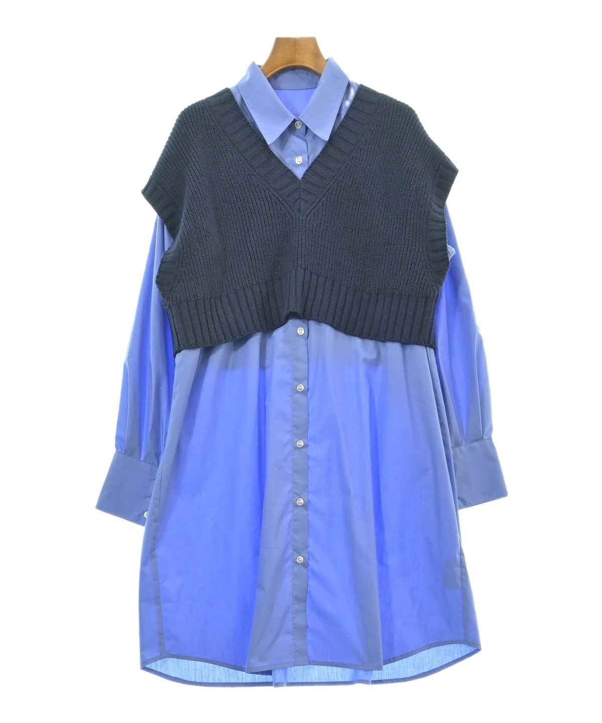 Mystrada ベルト付きシャツワンピース ブルーミント マイストラーダ