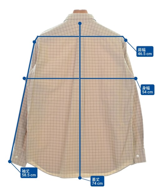 AURALEE（オーラリー）カジュアルシャツ ベージュ サイズ:3(S位) メンズ/2200557663125