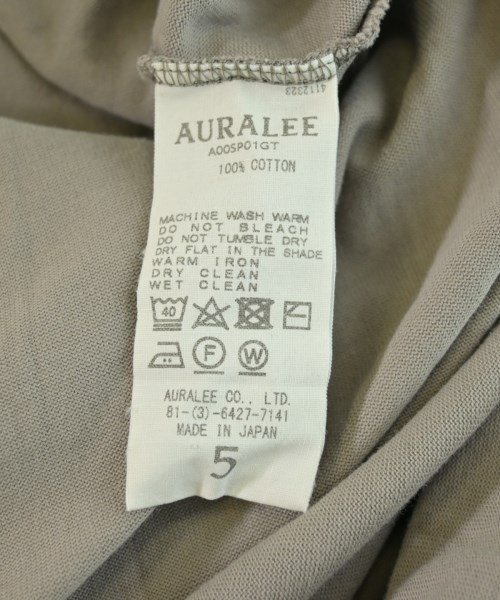 AURALEE（オーラリー）Tシャツ・カットソー 茶 サイズ:5(L位) メンズ/2200559405037