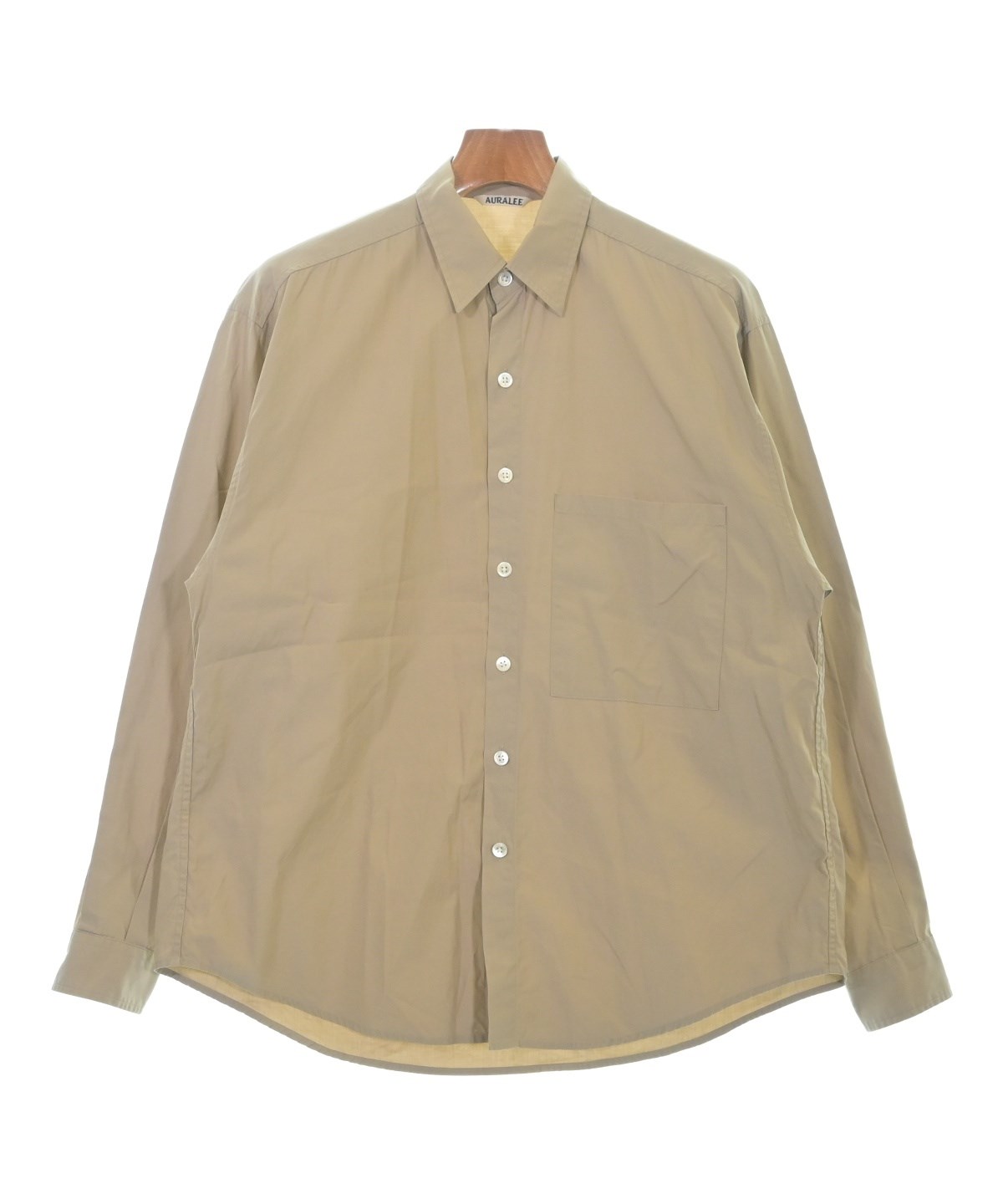 AURALEE バンドカラー オーバーサイズ ウールシャツ ベージュ サイズ0