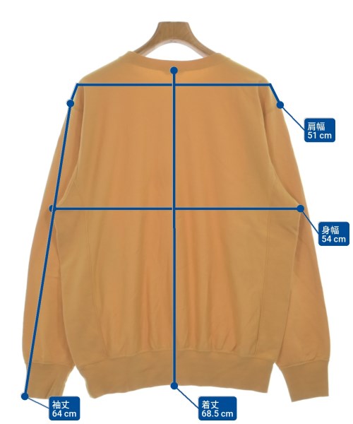 AURALEE（オーラリー）スウェット 黄 サイズ:4(M位) メンズ/2200640298067