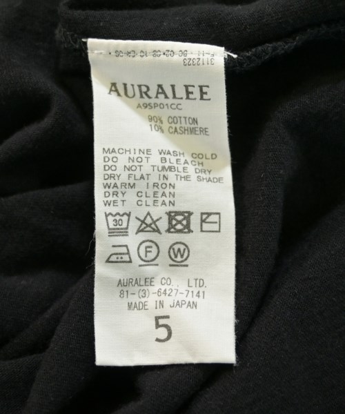 AURALEE（オーラリー）Tシャツ・カットソー 黒 サイズ:5(L位) メンズ/2200548270035