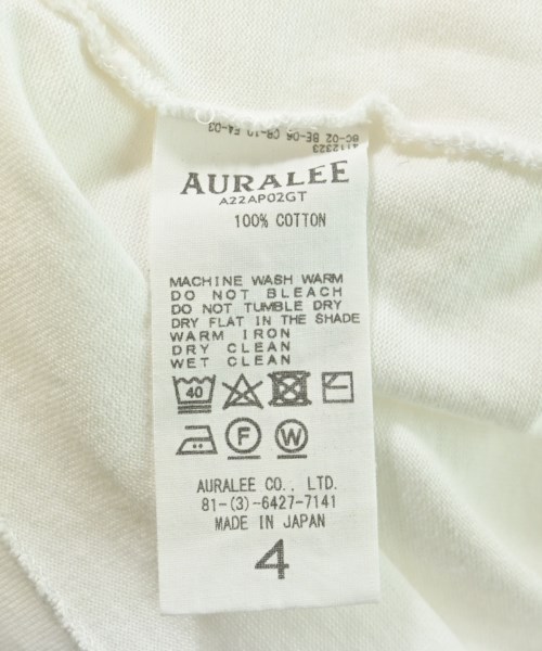 AURALEE（オーラリー）Tシャツ・カットソー 白 サイズ:4(M位) メンズ/2200598594600
