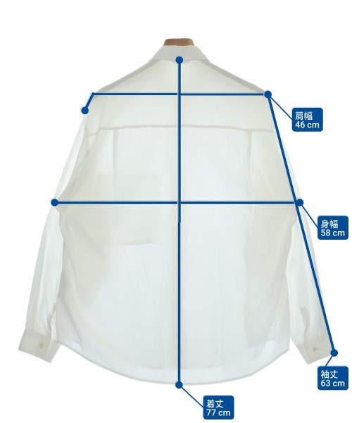 AURALEE（オーラリー）カジュアルシャツ 白 サイズ:3(S位) メンズ/2200617283188