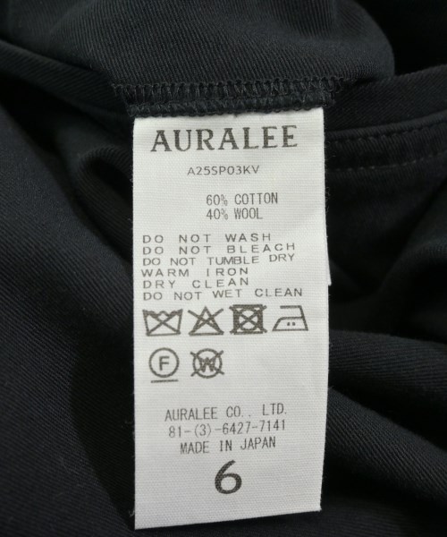 AURALEE（オーラリー）その他 黒 サイズ:6(XL位) メンズ/2200613743099