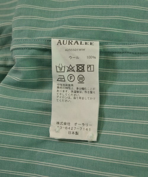 AURALEE（オーラリー）カジュアルシャツ 緑 サイズ:5(L位) メンズ/2200624822011