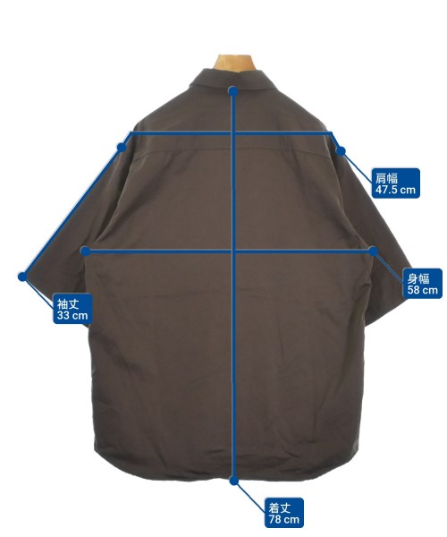 AURALEE（オーラリー）カジュアルシャツ 茶 サイズ:4(M位) メンズ/2200624981015