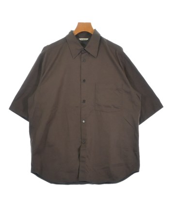 AURALEE（オーラリー）カジュアルシャツ 茶 サイズ:4(M位) メンズ