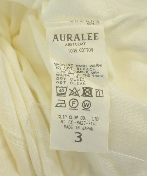 AURALEE（オーラリー）Tシャツ・カットソー 白 サイズ:3(S位) メンズ/2200627064081