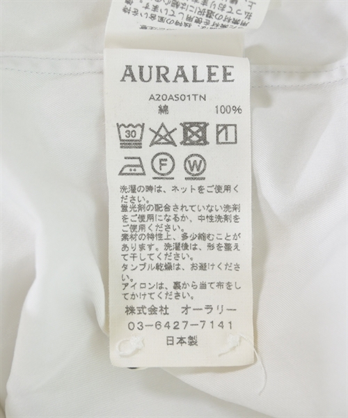 AURALEE（オーラリー）カジュアルシャツ 白 サイズ:5(L位) メンズ/2200619479039
