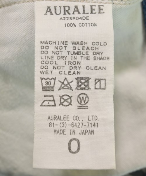 AURALEE（オーラリー）デニムパンツ 青 サイズ:0(S位) メンズ/2200630171028