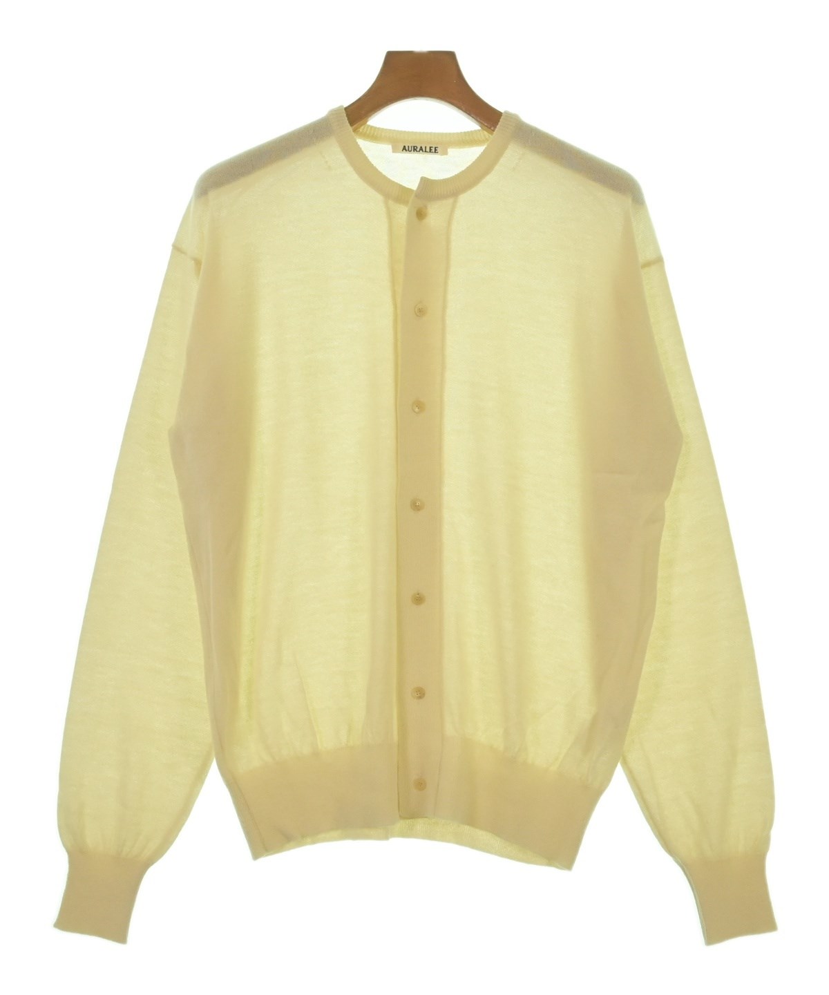 AURALEE（オーラリー）カーディガン 黄 サイズ:3(S位) メンズ