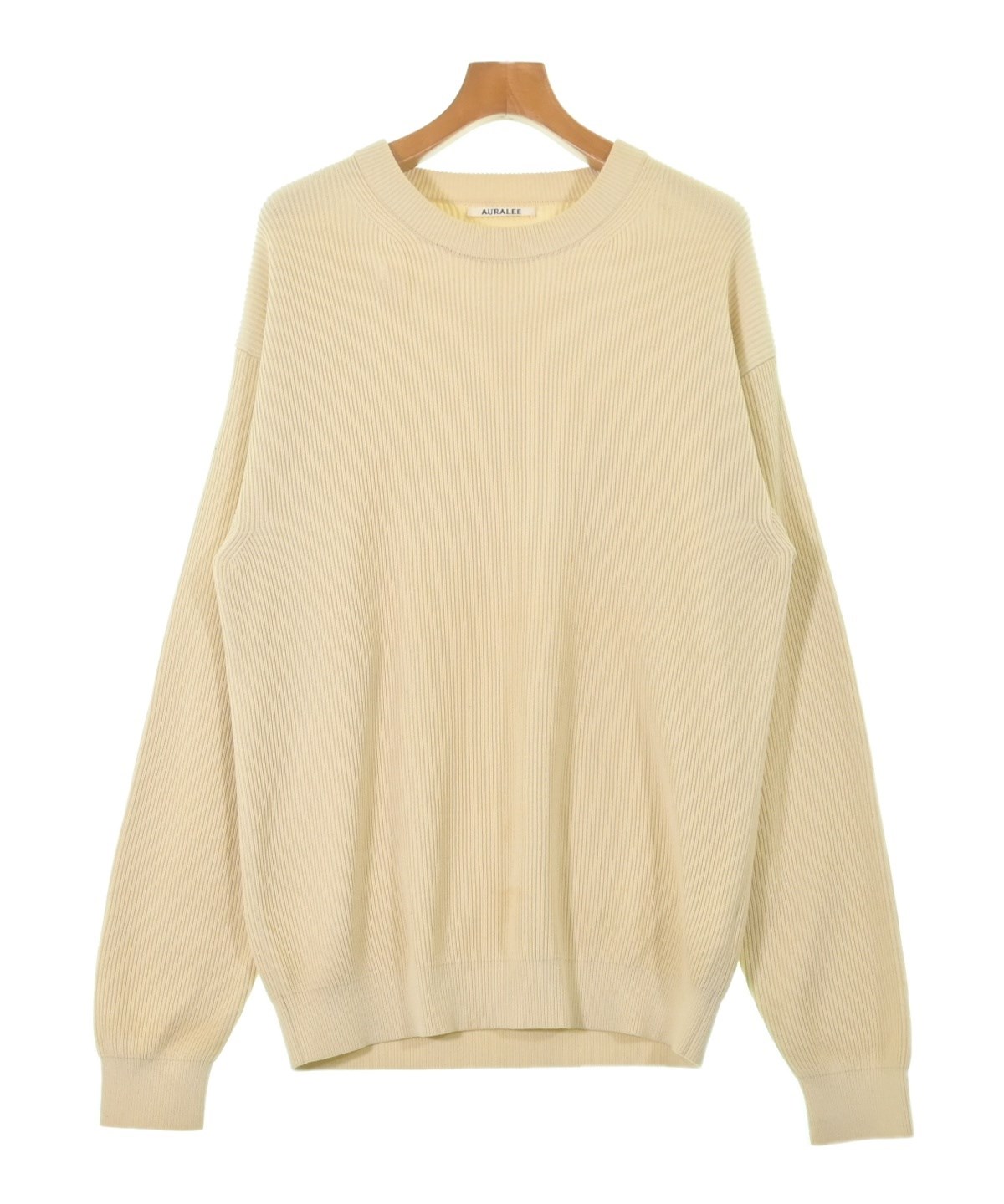 AURALEE ベージュ リブニット長袖 AURALEE（オーラリー）ニット・セーター ベージュ サイズ:5(L位