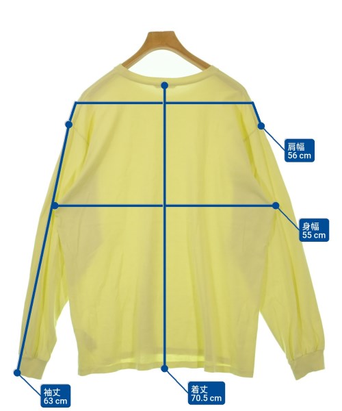 AURALEE（オーラリー）Tシャツ・カットソー 黄 サイズ:5(L位) メンズ/2200613477024