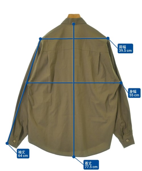 AURALEE（オーラリー）カジュアルシャツ カーキ サイズ:3(S位) メンズ/2200619873028