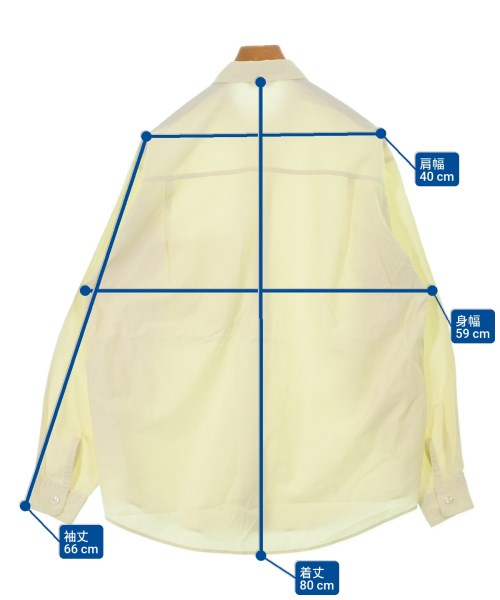 AURALEE（オーラリー）カジュアルシャツ 黄 サイズ:4(M位) メンズ/2200621253023