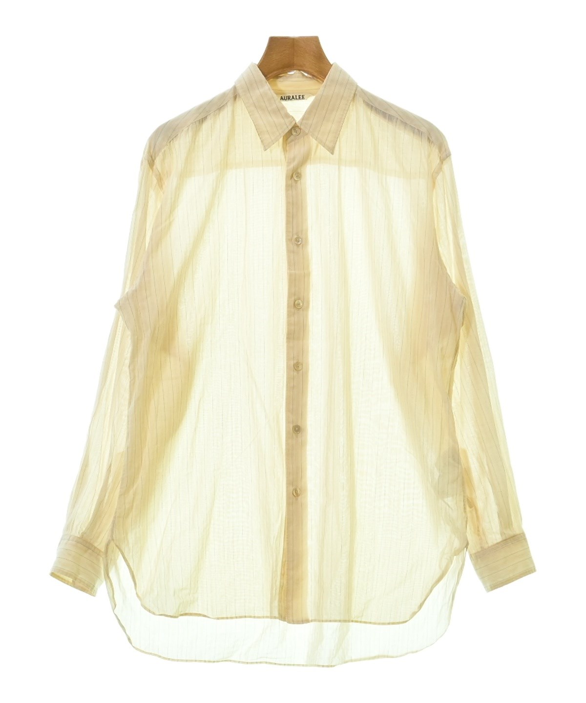 AURALEE ベージュ 長袖シャツ 胸ポケット付き AURALEE ベージュ 長袖シャツ size3 - メルカリ