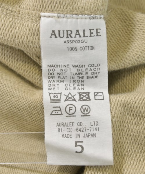 AURALEE（オーラリー）スウェット ベージュ サイズ:5(L位) メンズ/2200601804801